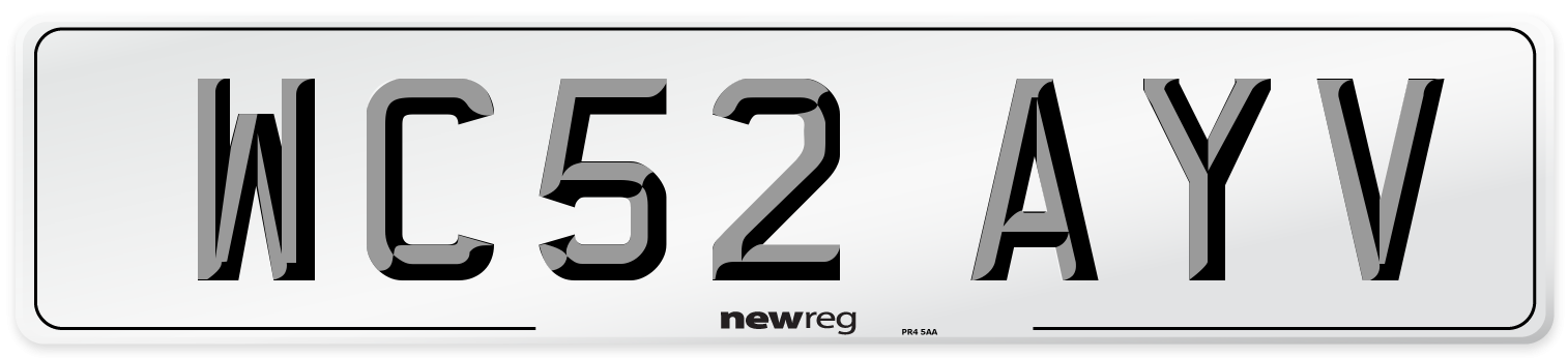 WC52 AYV Number Plate from New Reg